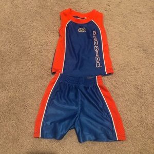 NWOT UF gators sports shirt & shorts size 12 mos.